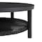 Armen Living Grand Black Aluminum Outdoor Round Conversation Table with Wicker Shelf 840254332744 - alternate 2
